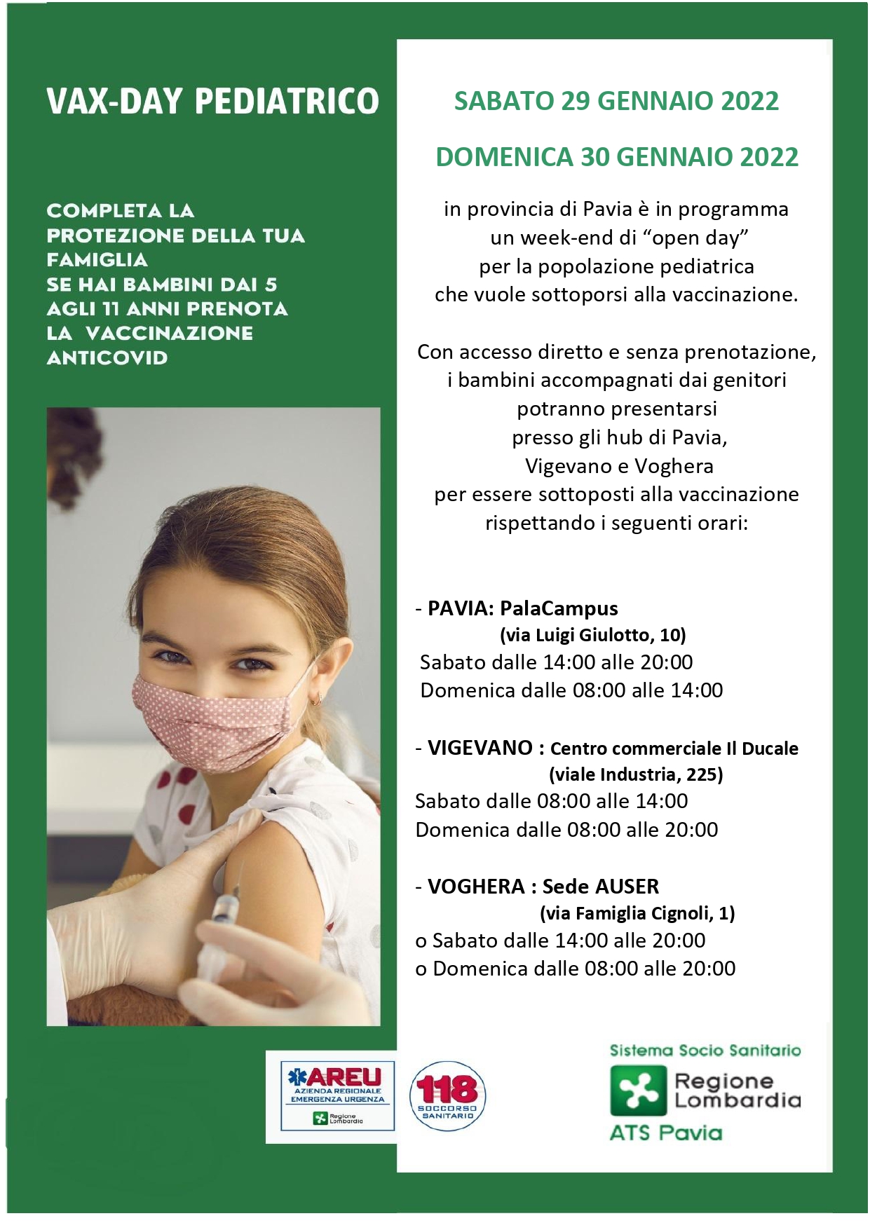 Locandina Vax Day Pediatrico 